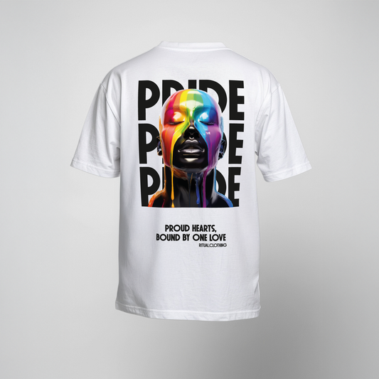 Unisex Regenbogen T-Shirt FLOW IN PRIDE in Weiß