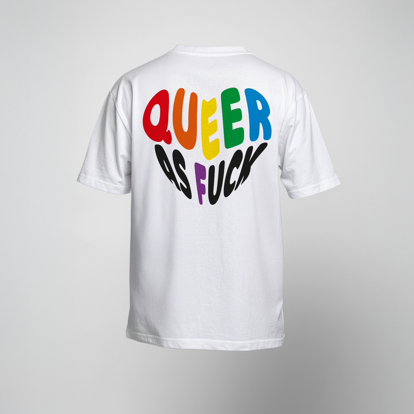 LGBTQ Pride Shirt “QUEER AS FUCK” im weichen Baumwollmaterial