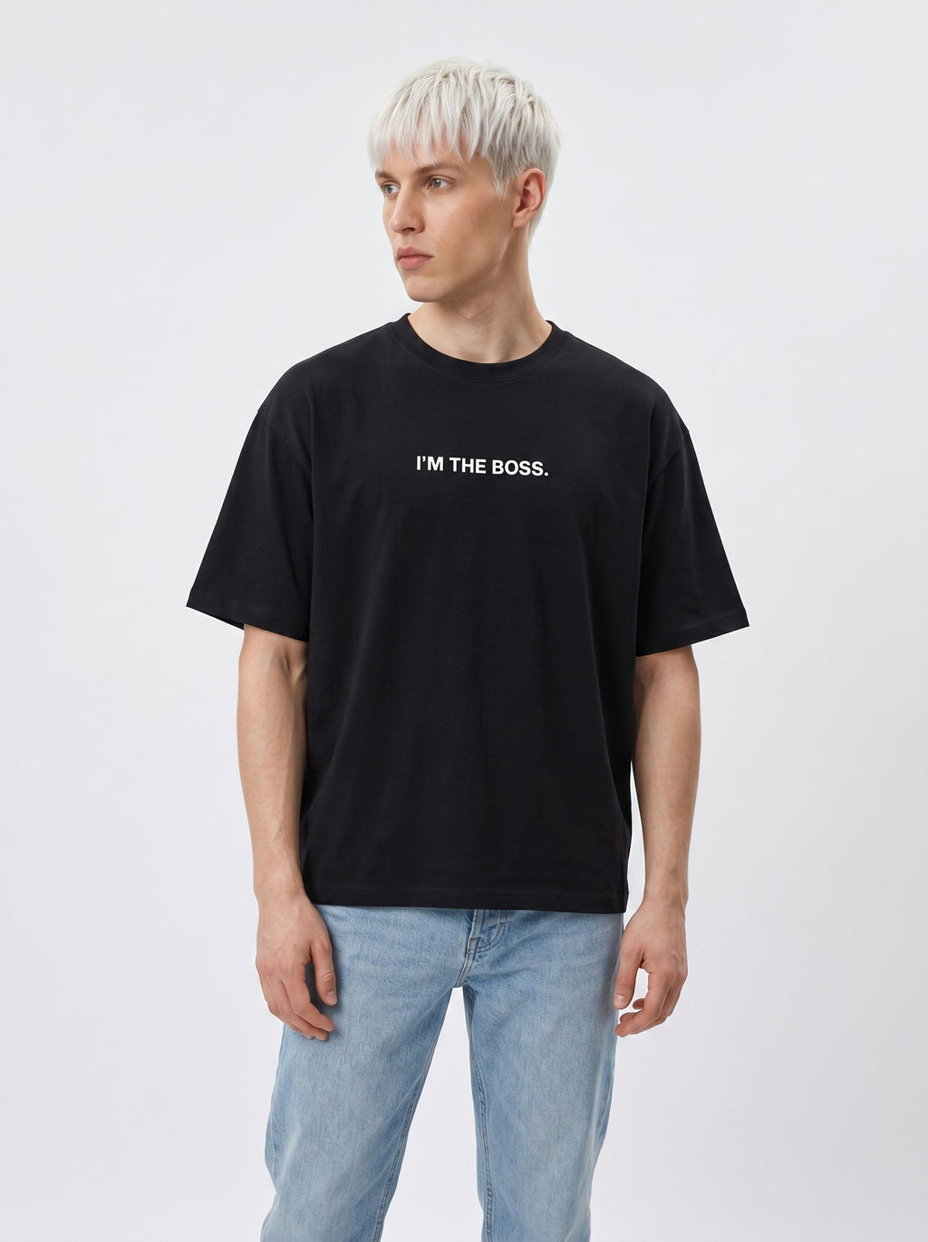 I'm The Boss Oversized Shirt Schwarz Vorderseite – The Ritual.