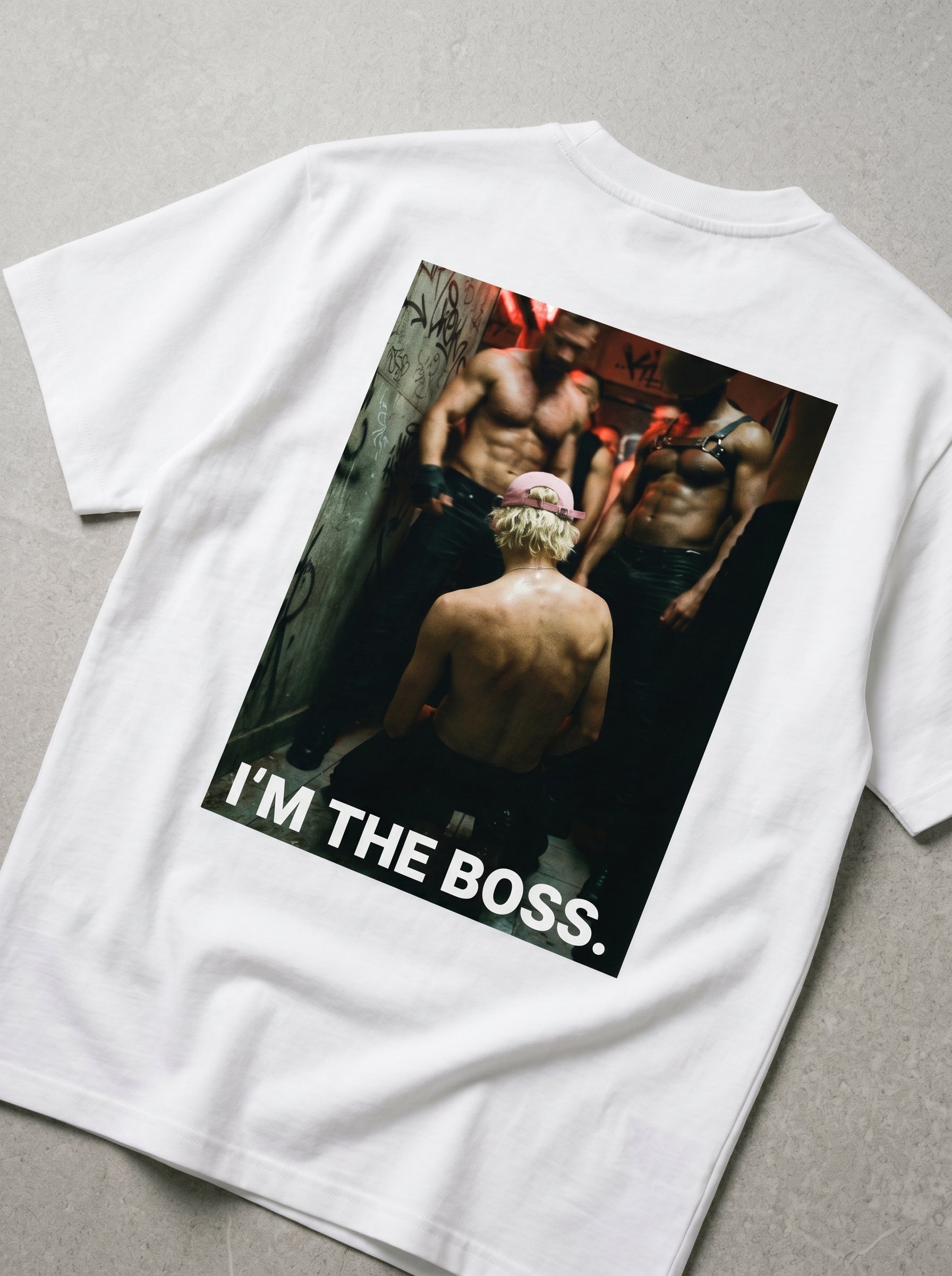 I'm The Boss Oversized Shirt Weiß Flatlay – The Ritual.
