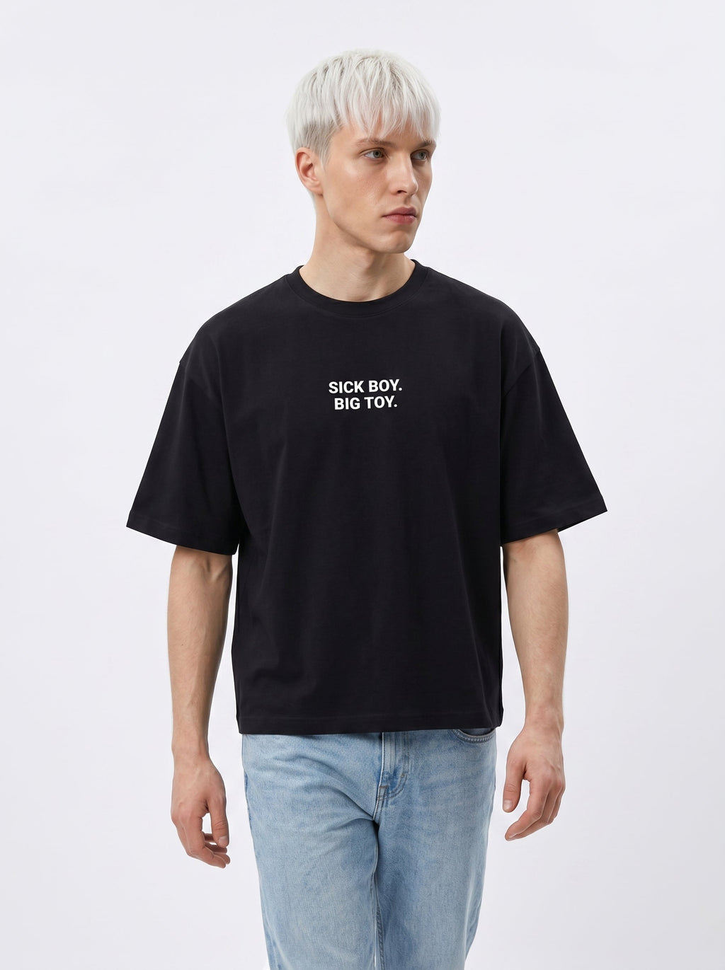 Sick Boy Big Toy Oversized Shirt Schwarz Vorderseite – The Ritual.