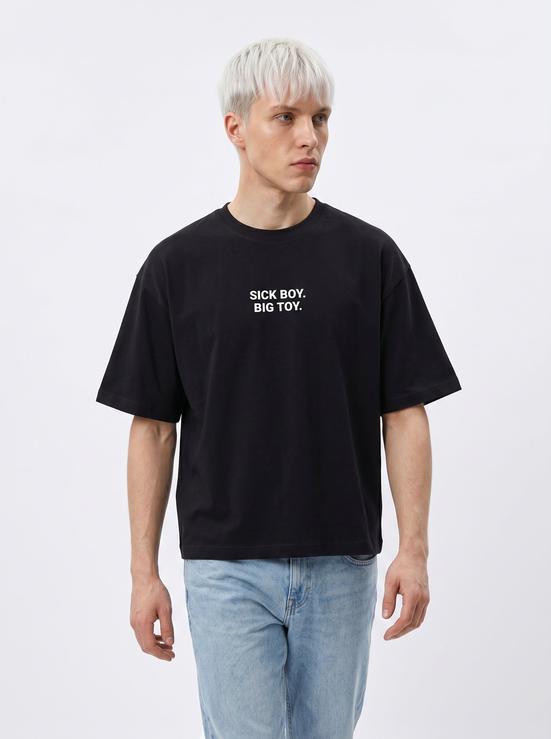 Sick Boy Big Toy Oversized Shirt Schwarz Vorderseite – The Ritual.