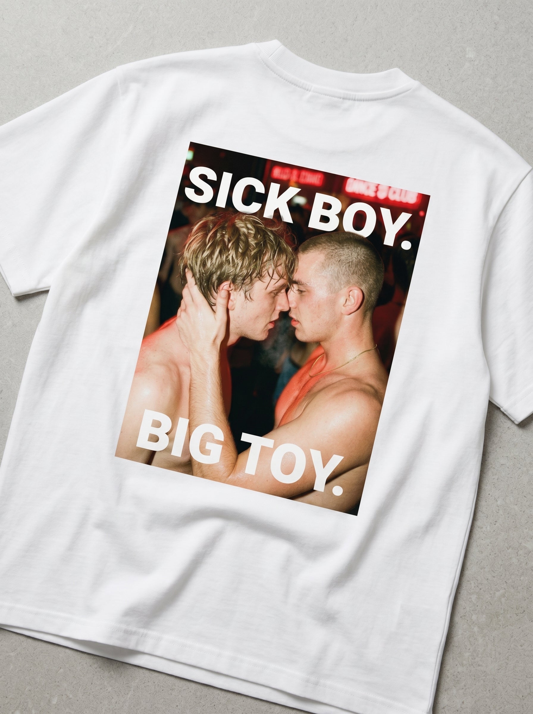 Sick Boy Big Toy Oversized Shirt Weiß Flatlay – The Ritual.