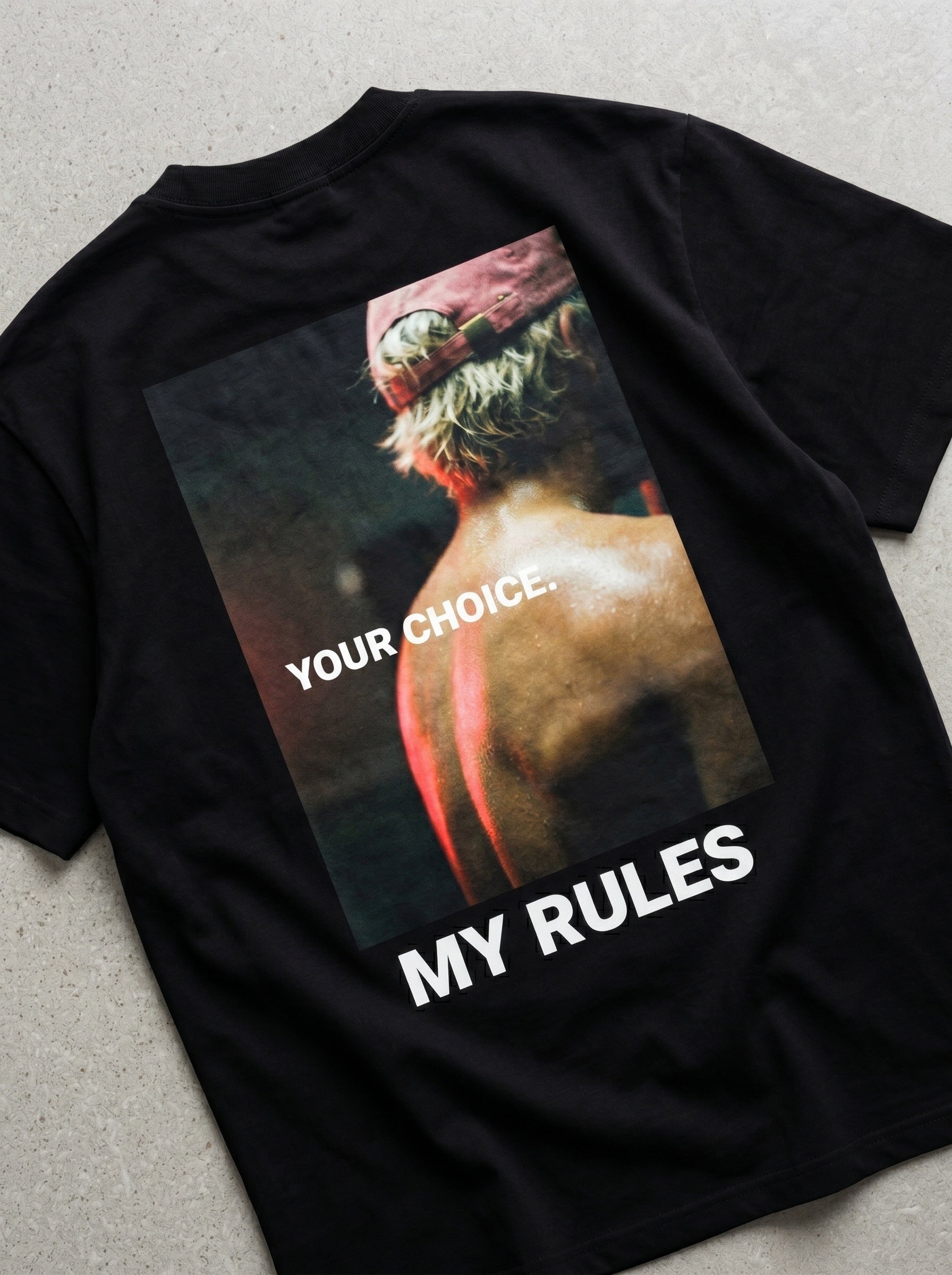 Your Choice My Rules Oversized Shirt Schwarz Flatlay – The Ritual.